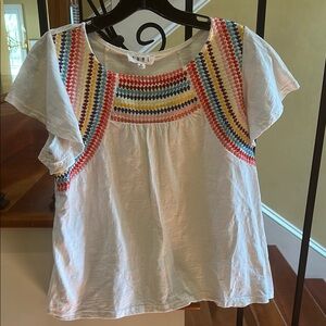 THML Embroidered White Blouse size M